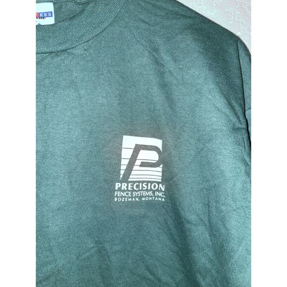 Vintage Test Print Shirt Precision Fence Systems Attitude Green Tee VTG 90s L - Picture 2 of 8